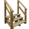 3 Step Free Standing Anti-Slip Decking Steps With Handrail