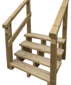 4 Step Free Standing Anti-Slip Decking Steps With Handrail
